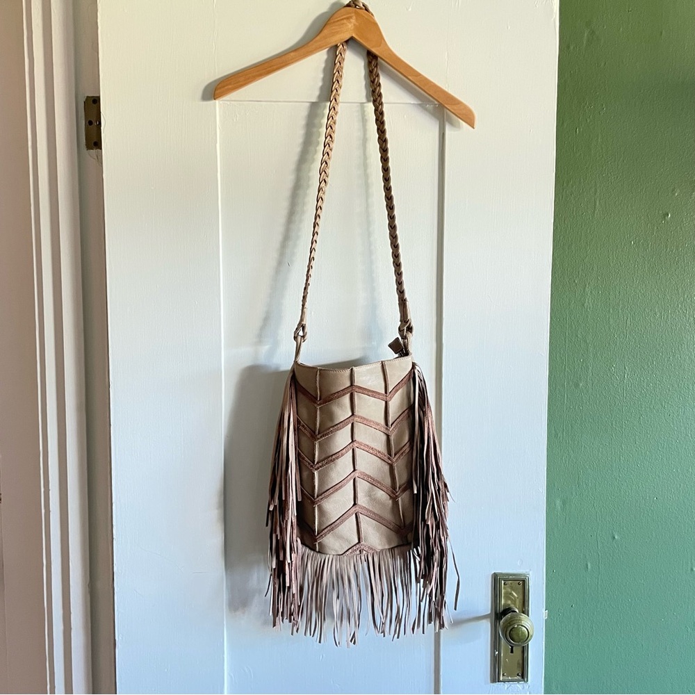 Cut n’ Paste Boho Parker Fringe Crossbody Bag